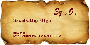 Szombathy Olga névjegykártya
